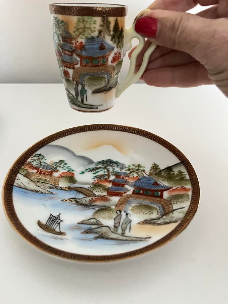Vintage Japanse Thee Kop en Schotel Set, Antiek en Kunst, Antiek | Keramiek en Aardewerk, Ophalen of Verzenden