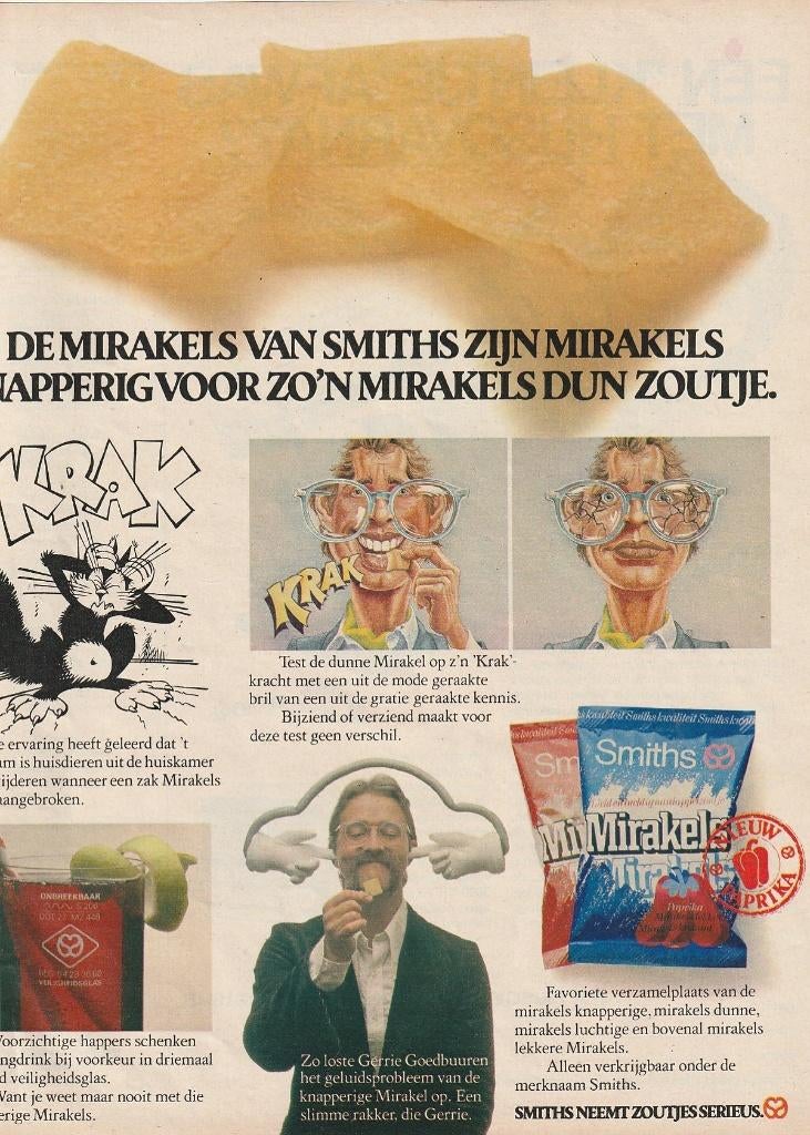 retro reclame 1979 Smiths chips Mirakels dun zoutje, Verzamelen, Retro, Verzenden, Overige typen
