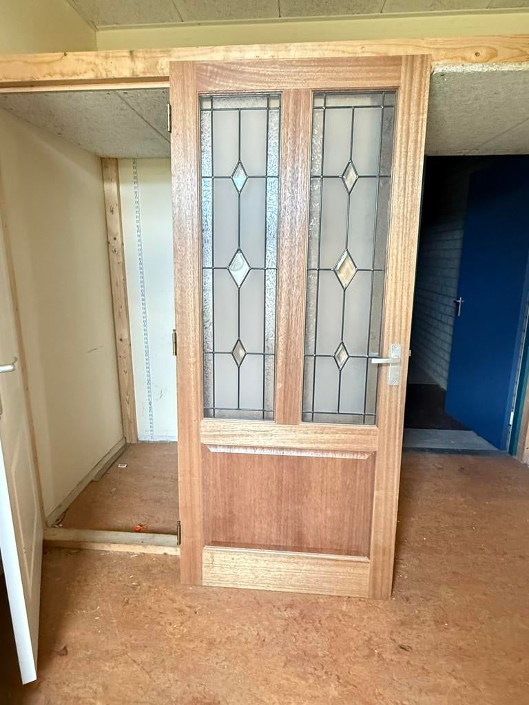 Massief houten binnendeur, Doe-het-zelf en Verbouw, Deuren en Horren, Ophalen, 80 tot 100 cm, Binnendeur, Zo goed als nieuw