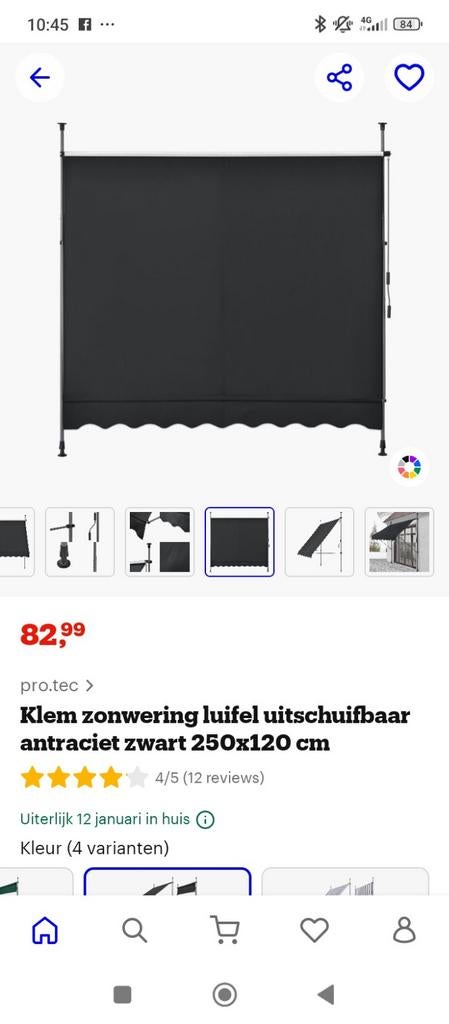 Solar Royal Klem Zonnescherm - Nieuw!, Tuin en Terras, Solar Royal, Onbekend, Nieuw, Ophalen of Verzenden