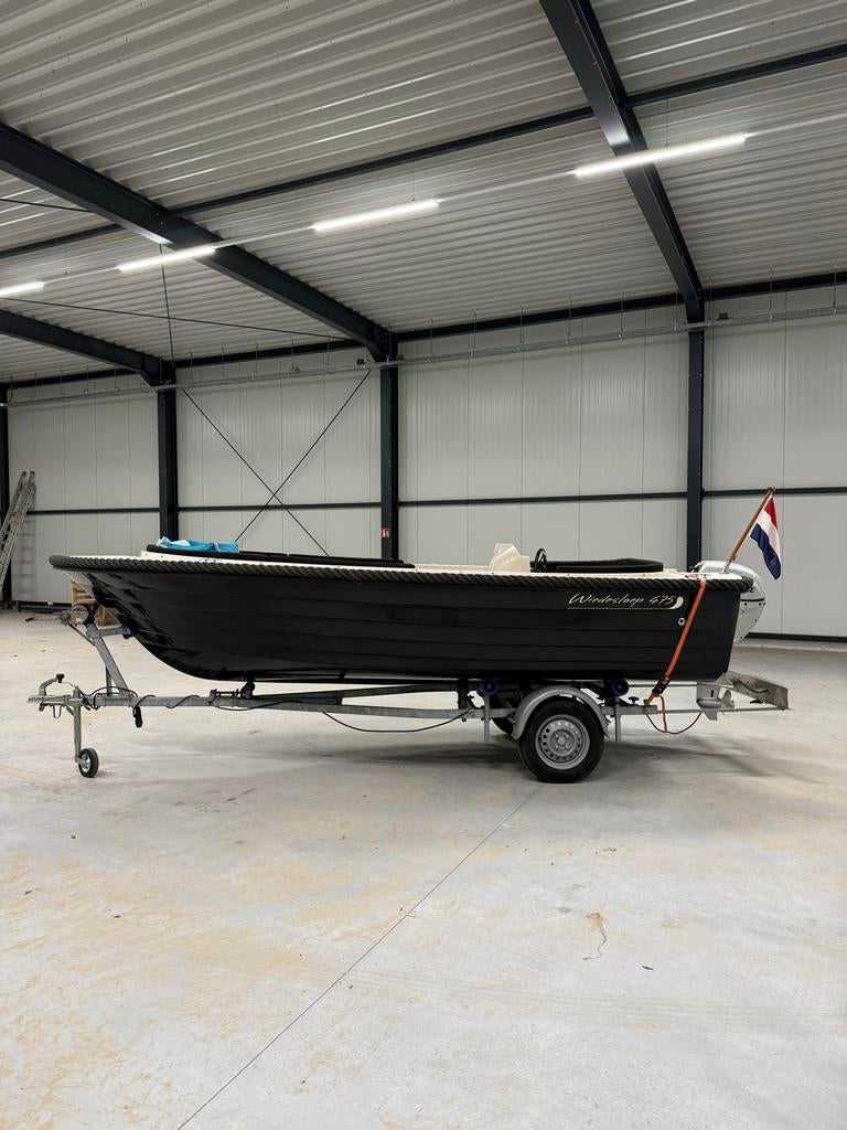 Sloep 2016 met trailer en 15 pk motor, Watersport en Boten, Ophalen, 10 tot 30 pk, Gebruikt, Elektrische start