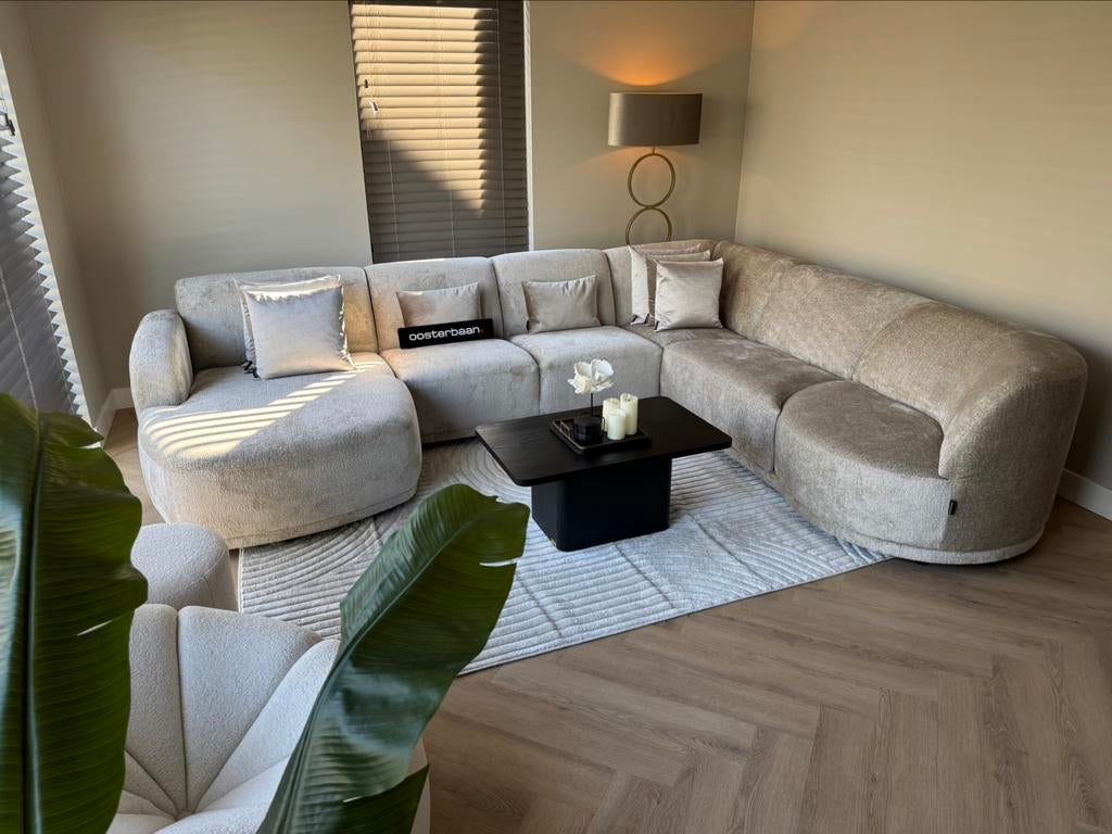 Luxe Teddy Velvet U-bank Clyde met Draaistoel NIEUW - Uniek!, Huis en Inrichting, Info@oosterbaanwonen.nl, Venus 31 8448CE Heerenveen
