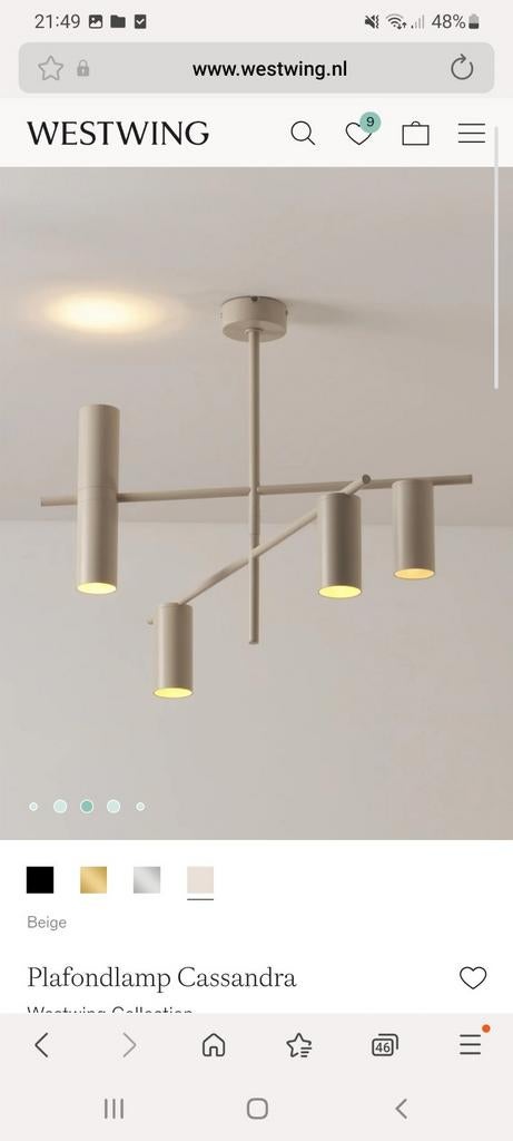 Plafondlamp Cassandra, Ophalen of Verzenden, Zo goed als nieuw, Minder dan 50 cm