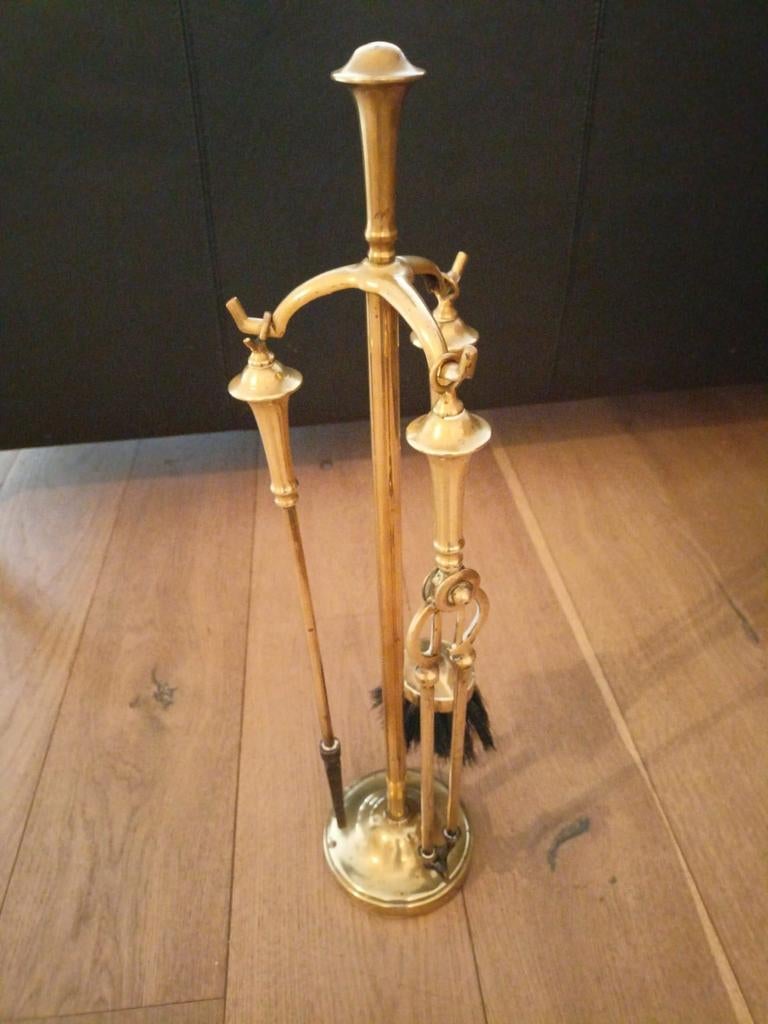 Koperen haardstel, Antiek en Kunst, Ophalen, Koper of Brons