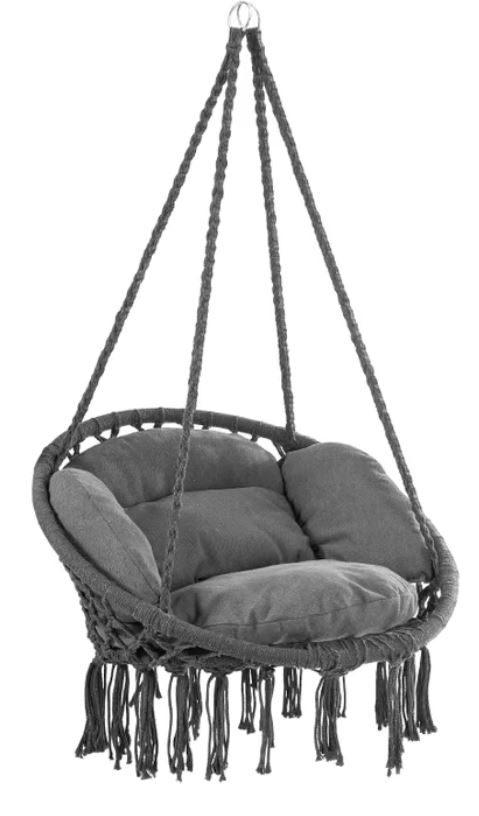 Hangstoel swing antraciet 80x60x140cm GRATIS BEZORGD!, Huis en Inrichting, Stoelen, Overige kleuren, Verzenden, Overige materialen