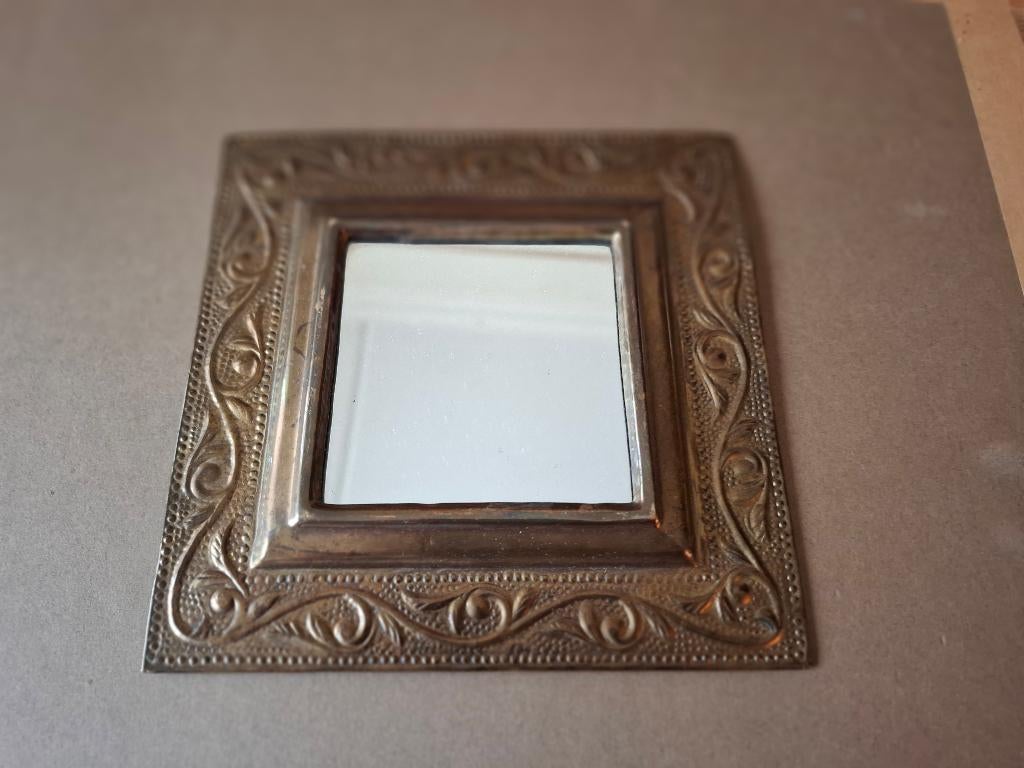 vintage spiegel, Ophalen of Verzenden, Rechthoekig, Minder dan 50 cm