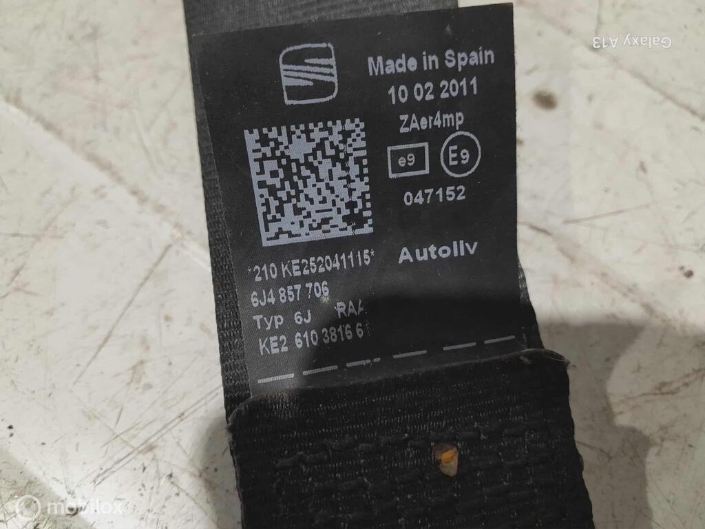 Gordel Seat Ibiza 6J4857706, Gebruikt, Ophalen of Verzenden