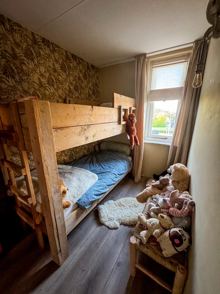 Steigerhouten Stapelbed 90x200, Ophalen, Gebruikt, 90 cm, Eenpersoons