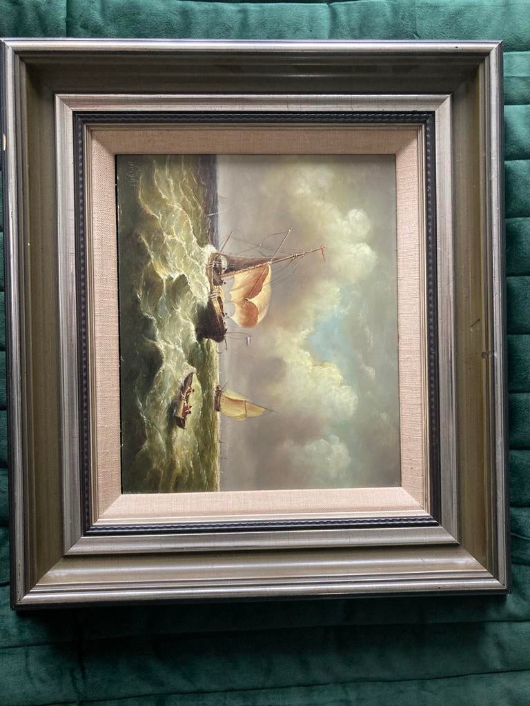 Boten op water, Antiek en Kunst, Kunst | Schilderijen | Klassiek, Ophalen