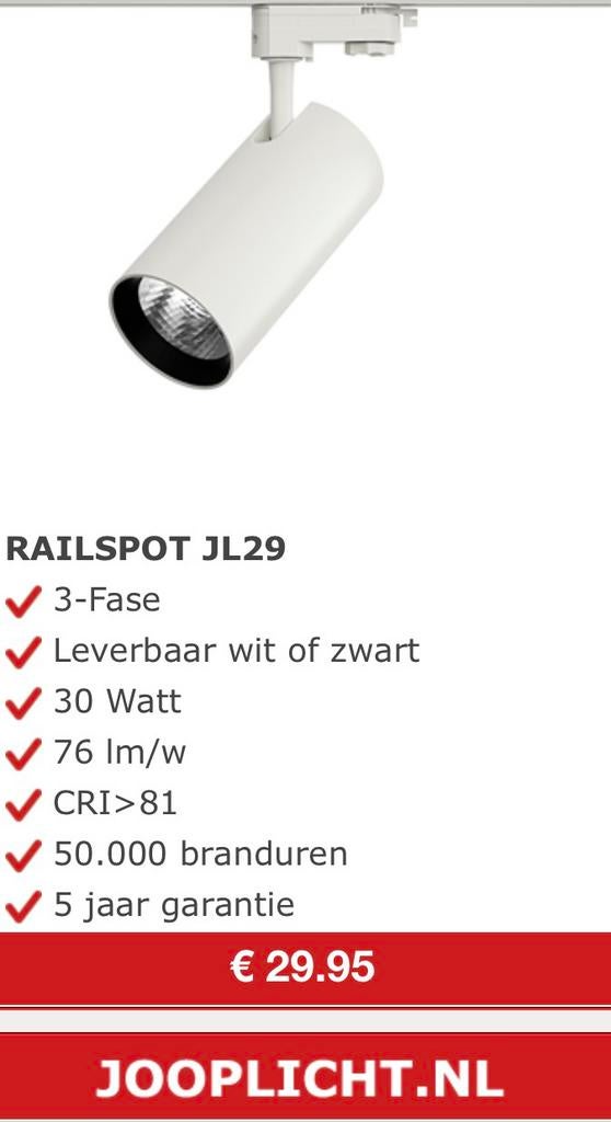 winkelverlichting 3 ledspots 3mt rails set 169.00, 30 tot 60 watt, Led-lamp, Nieuw, Overige fittingen
