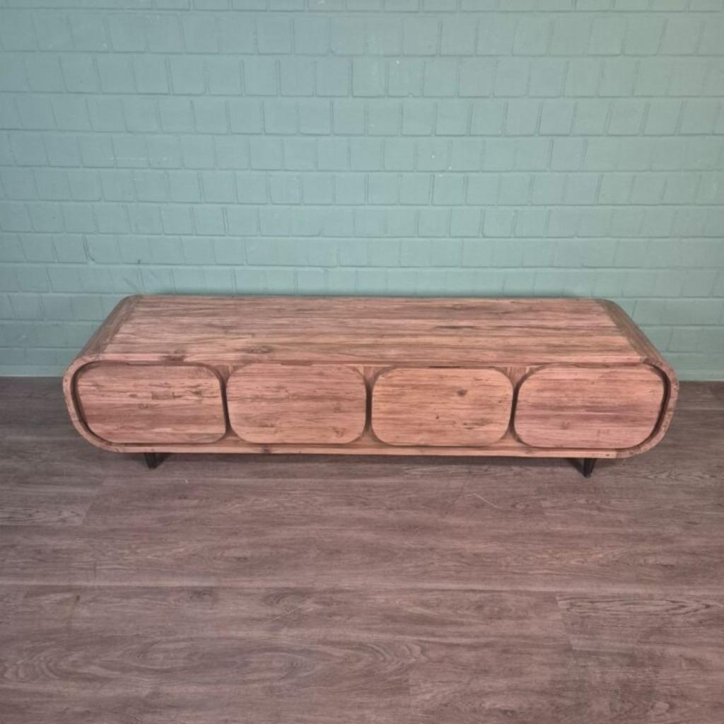 TV-Meubel Lowboard Teak 2,00 m Art. Nr.: 27674, Ophalen, Kersenhout, Nieuw, 200 cm of meer