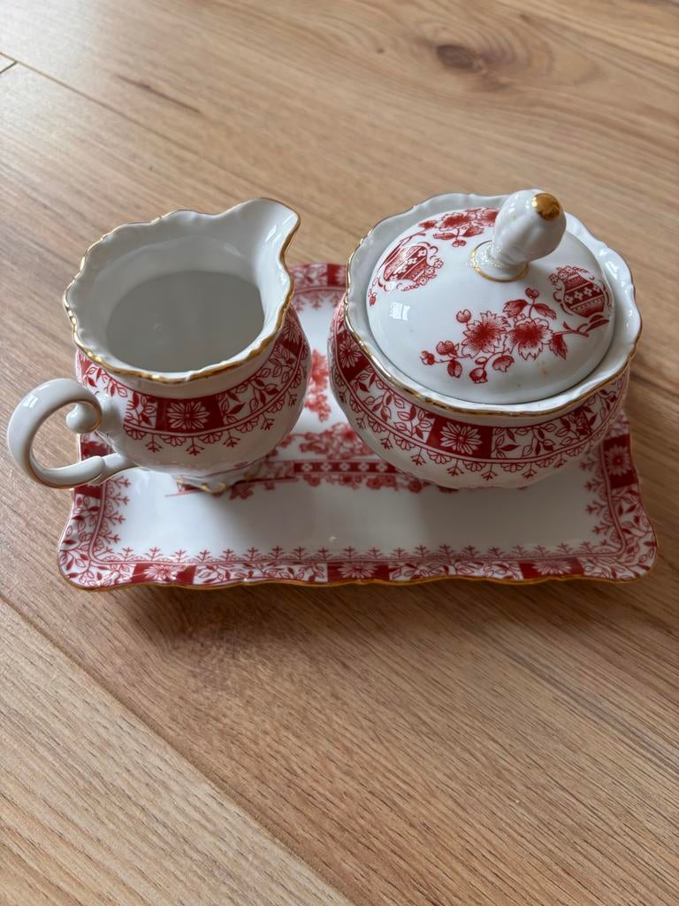 Vintage Seltmann Weiden Theresia Rood Roomstel, Antiek en Kunst, Ophalen of Verzenden