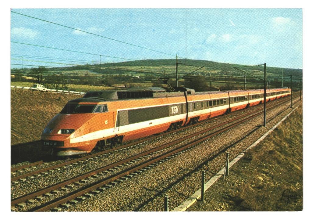 987603	Ansichtkaart	Trein Zug	Locomotief	TGV, Ophalen of Verzenden, Trein, Kaart of Prent
