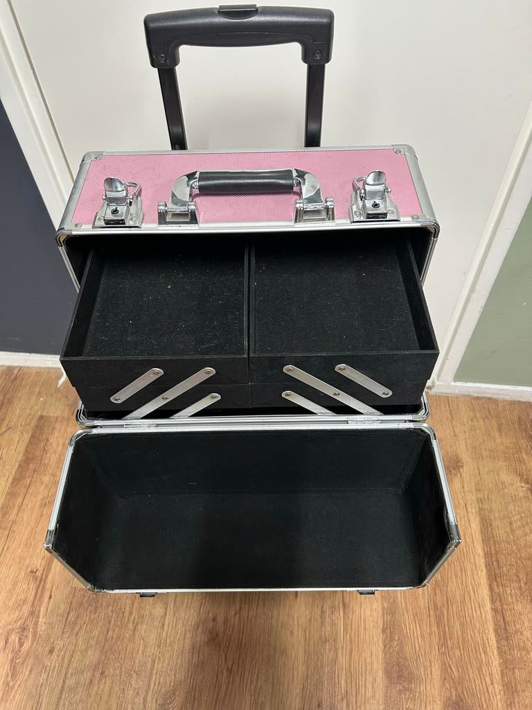 Roze Kapperskoffer met uitschuifbaar handvat, Ophalen, Gebruikt, Roze, Hardcase