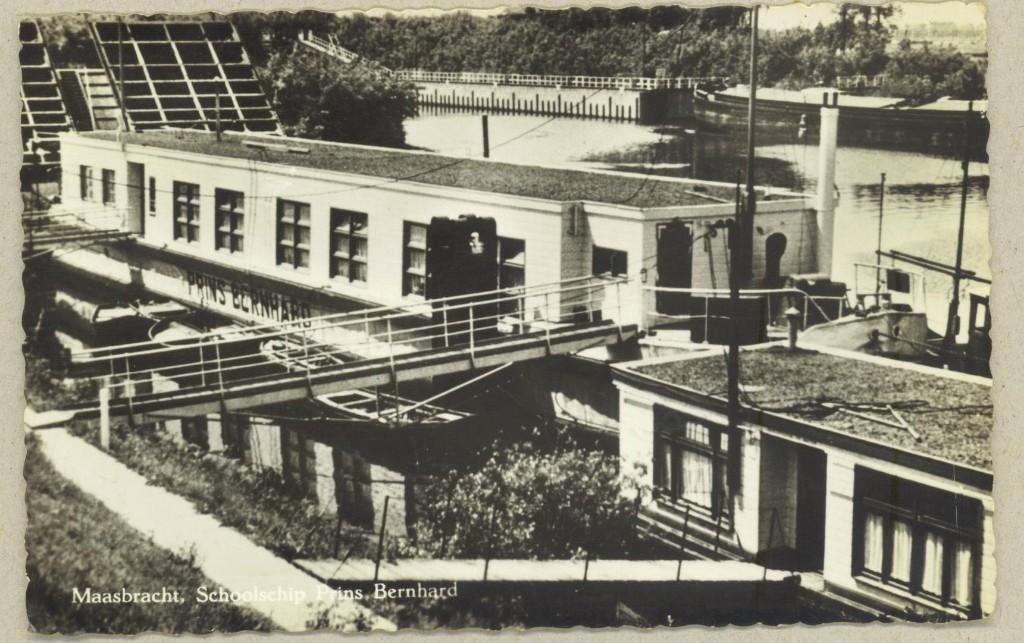 Maasbracht - Schoolschip Prins Bernhard, Verzenden, 1940 tot 1960, Gelopen, Limburg