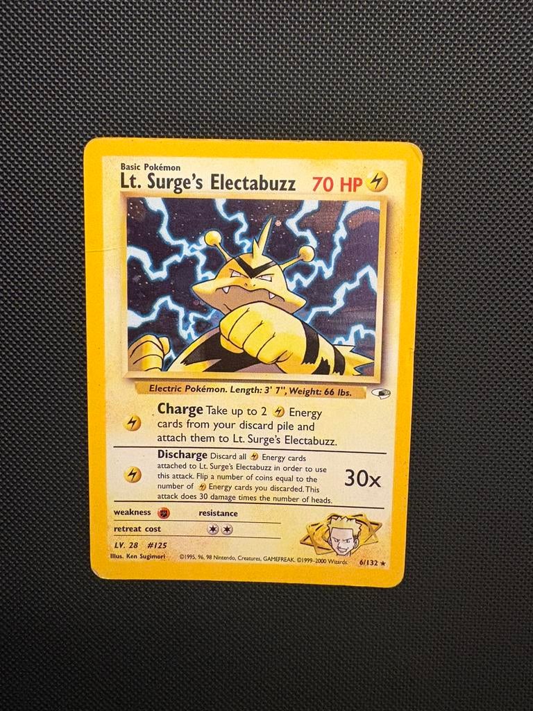 Lt. Surge’s Electabuzz holo 6/132 pokemon gym heroes set, Ophalen of Verzenden, Zo goed als nieuw