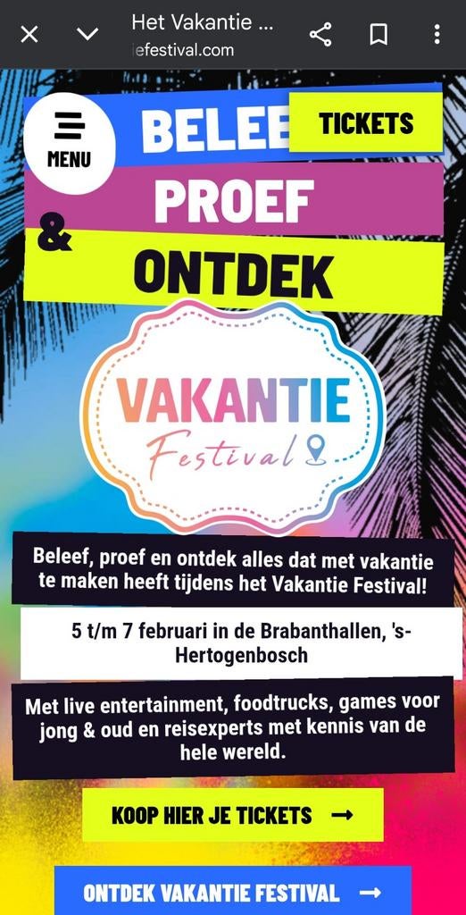 Tickets 4 x vakantiefestival, Twee personen