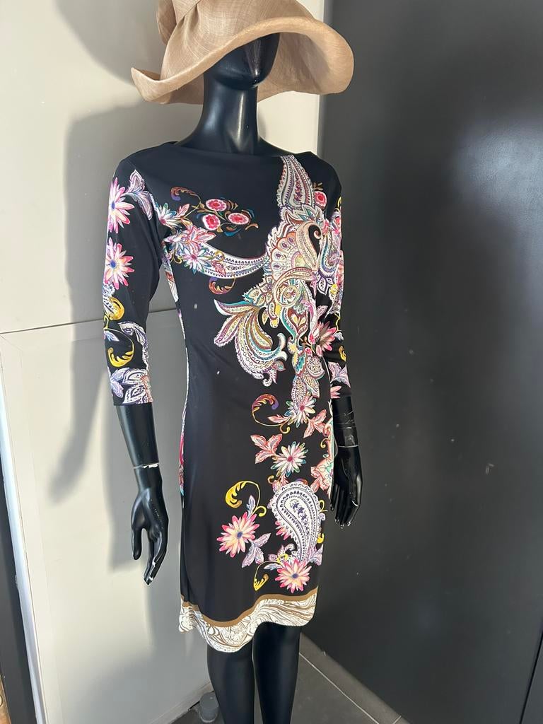 ETRO jurk paisley bloemprint mt it 44 = 38, Kleding | Dames, Jurken, Zo goed als nieuw, Maat 38/40 (M), Overige kleuren, Boven de knie