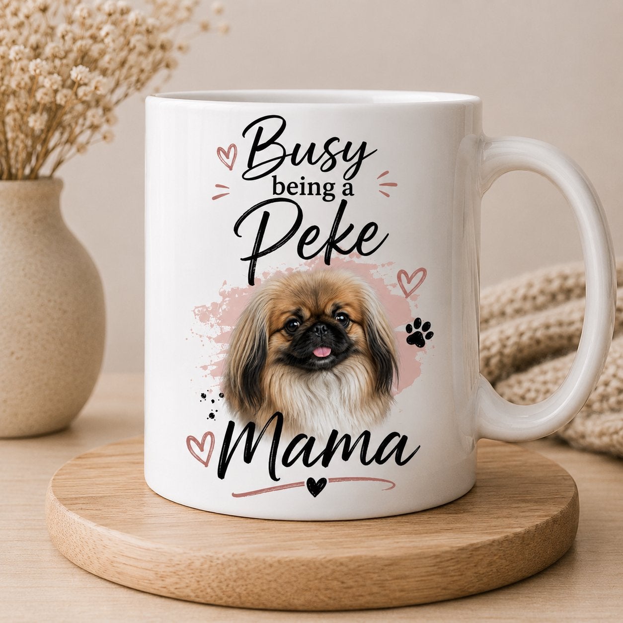 Busy being a Peke Mama - Pekinees mok, Dieren en Toebehoren, Verzenden, Nieuw