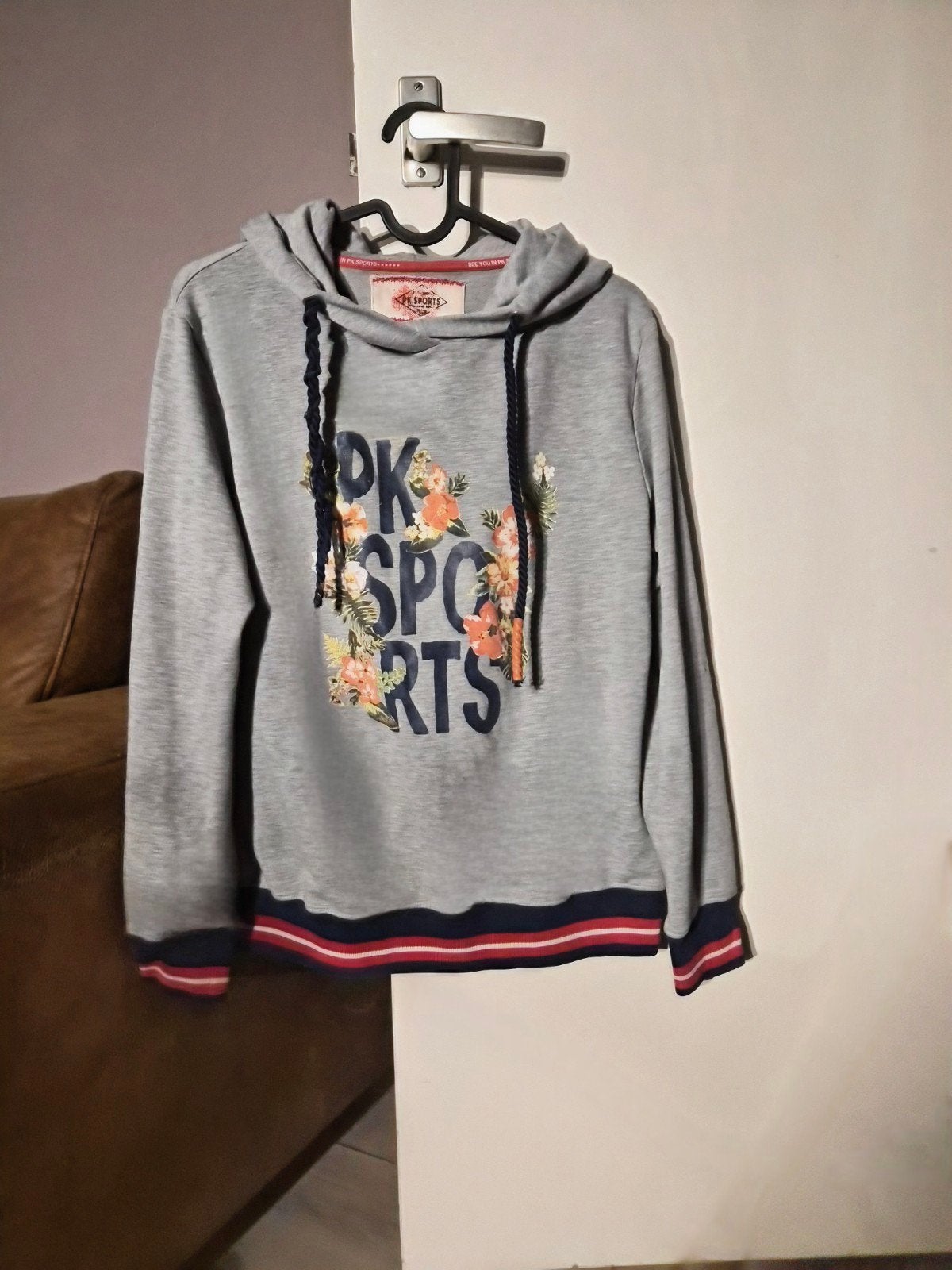 Mooie Grijze PK Sports paardrijtrui met bloemen, maat M, Dieren en Toebehoren, Overige merken, Ophalen of Verzenden, Zo goed als nieuw