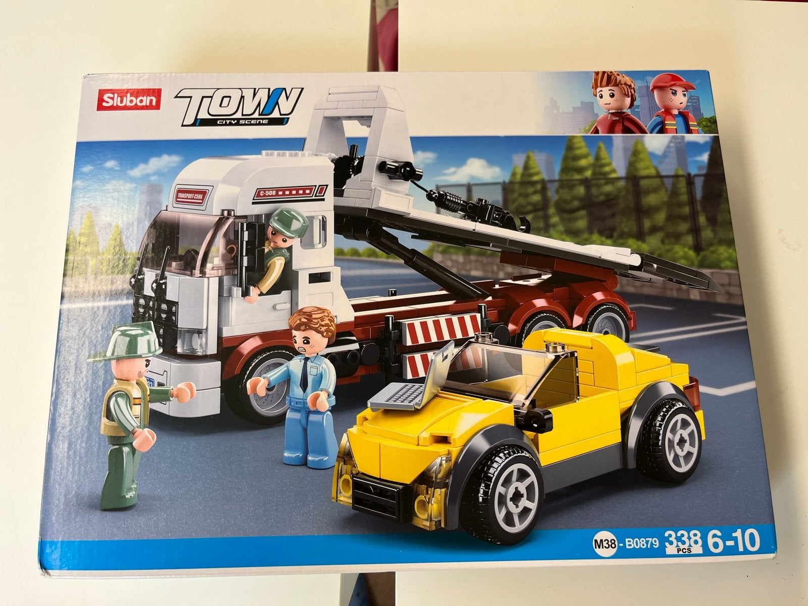 Sluban Town City Scene Sleepwagen met Auto (M38-B0879), Kinderen en Baby's, Speelgoed | Bouwstenen, Ophalen of Verzenden, Nieuw