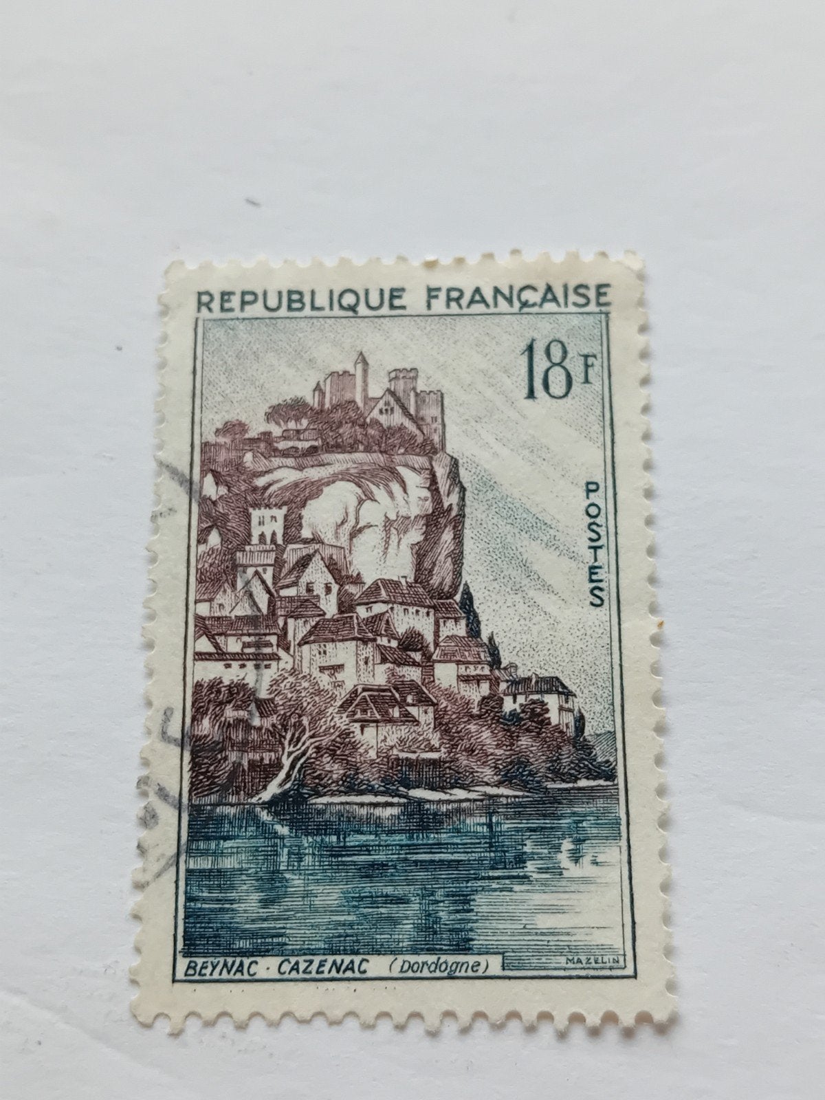 Frankrijk postzegel 18F Beynac Cazenac (Dordogne), Ophalen of Verzenden, Gestempeld