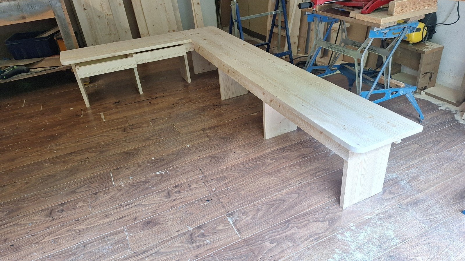 eettafel bank van terug gedroogd en geschaafd steigerhout, Ophalen, Nieuw