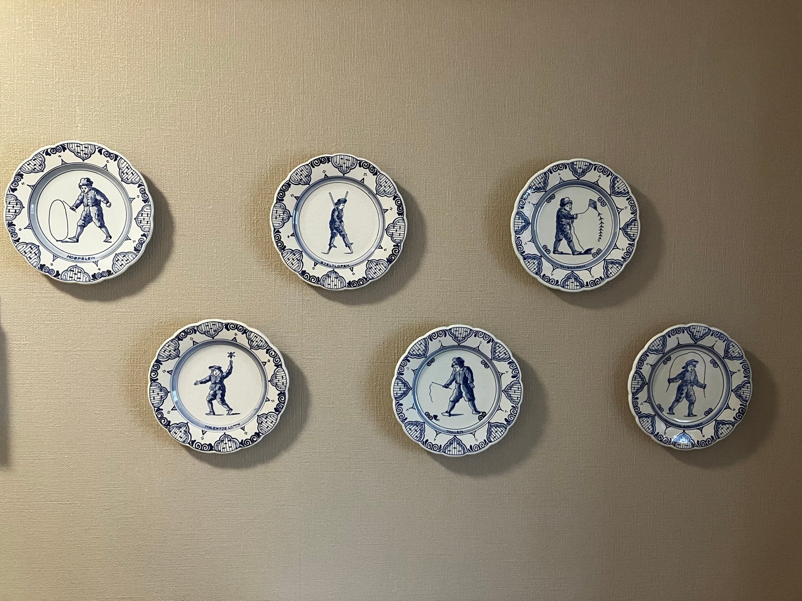 Delfts Blauw wandborden set - Hollandse kinderspelen, Ophalen