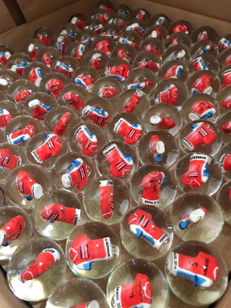 WK 2014 knikker met voetbalshirt – 1 ball (land naar keuze), Geen, Geen, Nieuw, Ophalen of Verzenden