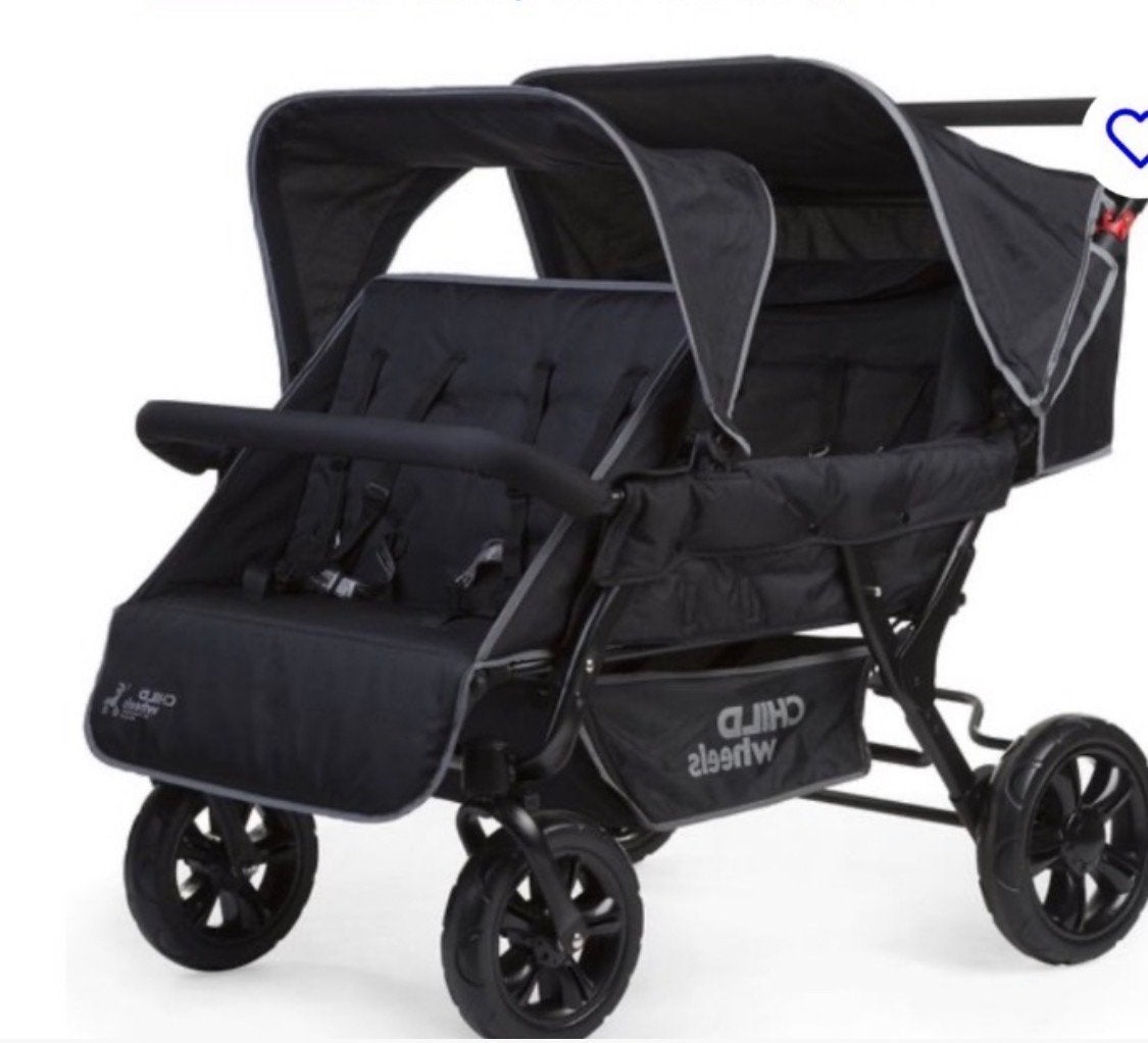 Meerlingwagen 4-persoons  Slechts 2 keer gebruikt!, Kinderen en Baby's, Tweelingen en Meerlingen, Ophalen, Zo goed als nieuw, Kleding