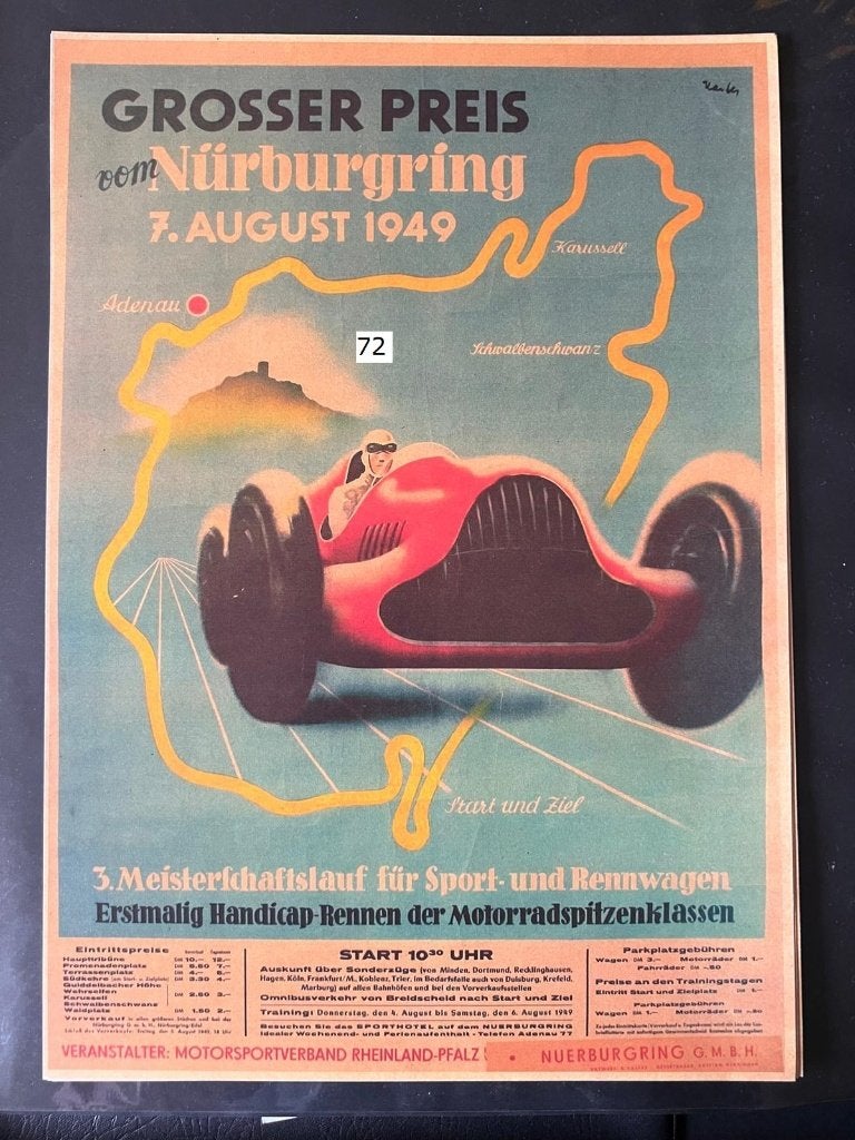 nurbugring circuit poster, Ophalen of Verzenden, Zo goed als nieuw, Auto's