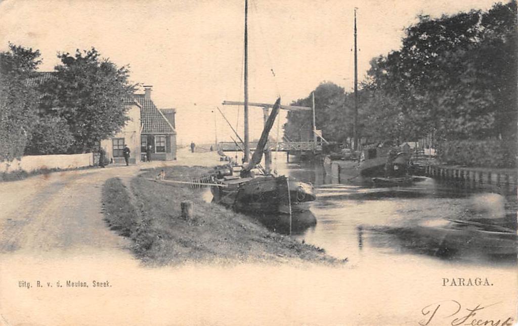 Parrega Friesland schepen  Warkumer Trekfeart Ophaalbrug, Verzenden, Voor 1920, Ongelopen, Friesland