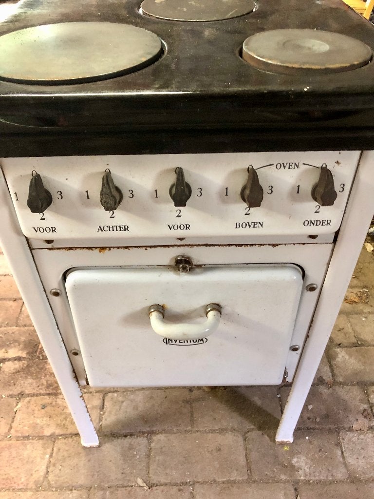vintage inventum electrisch fornuis jaren 50, Ophalen, Gebruikt, Minder dan 45 cm, 3 kookzones of minder