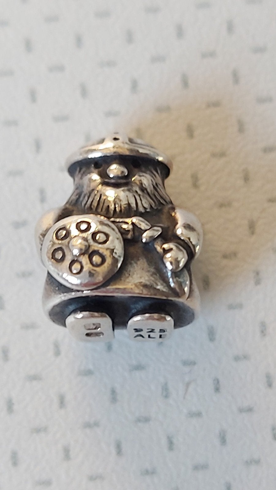 ZELDZAME originele Pandora bedel strijder Viking / Noorman, Ophalen of Verzenden, Zo goed als nieuw, Zilver, Pandora