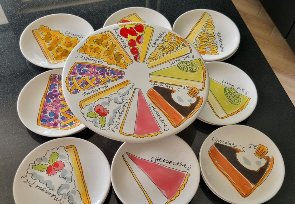Blond Amsterdam Taart Servies - Complete Set, Huis en Inrichting, Keuken | Servies, Gebruikt, Bord(en), Blond Amsterdam, Aardewerk