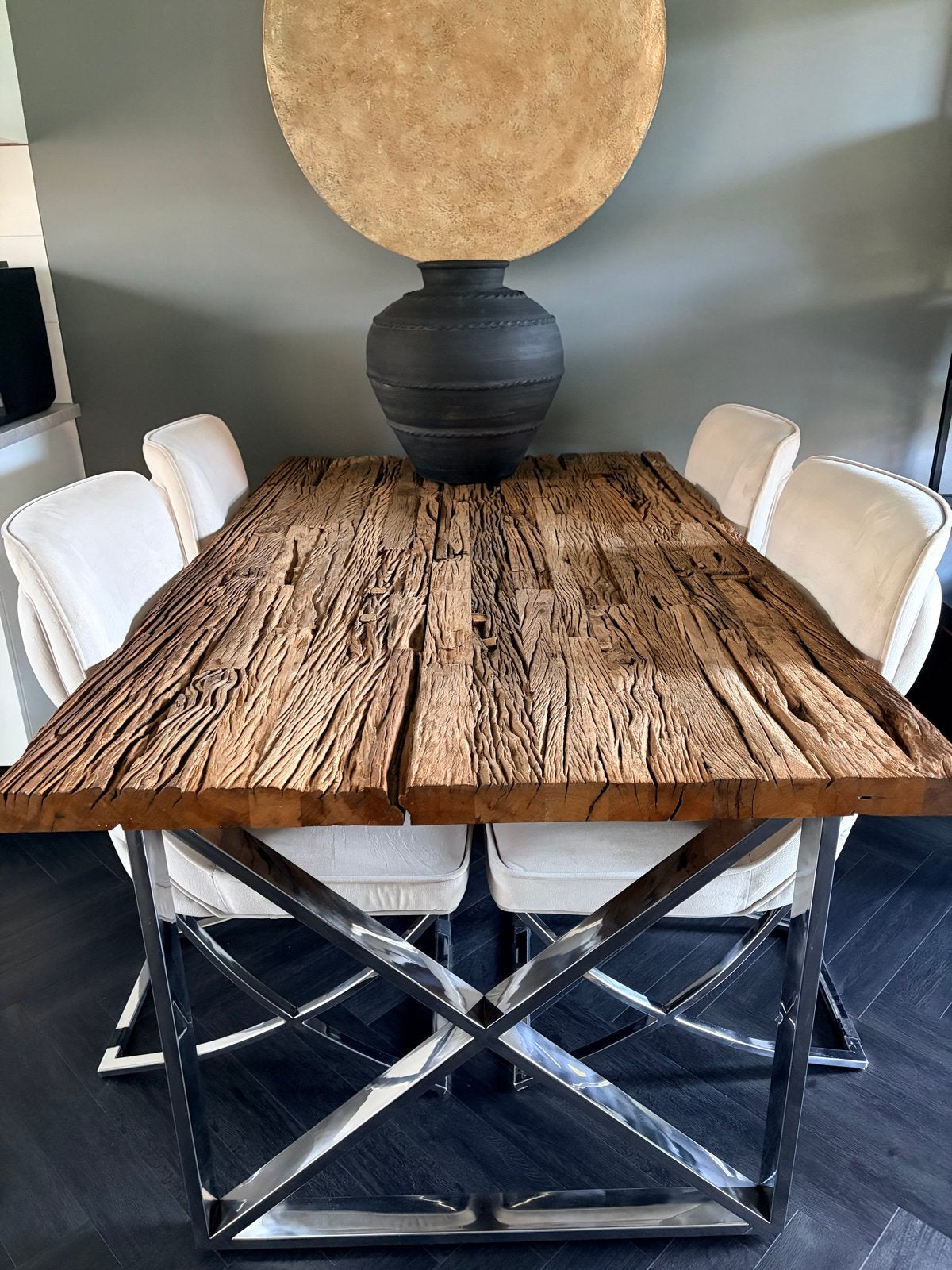 Richmond Scarlett eetkamerset - tafel 170x100 cm met 4 stoel, Huis en Inrichting, Tafels | Eettafels, Ophalen, 50 tot 100 cm, Zo goed als nieuw