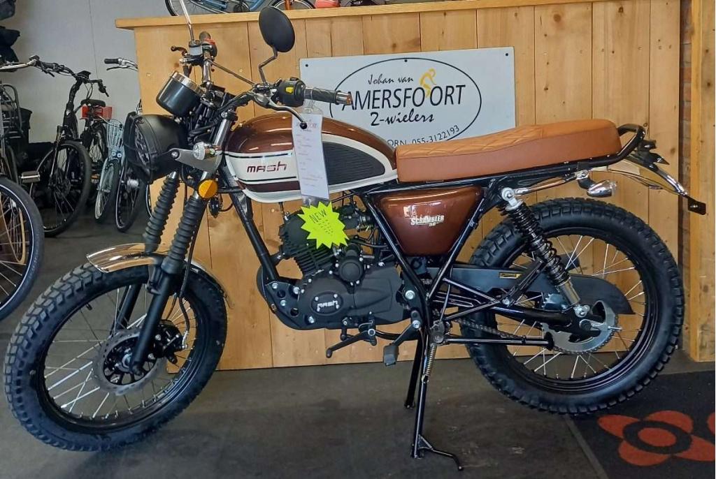 De MASH SCRAMBLER, is een nieuwe schakelbrommer van MASH., Fietsen en Brommers, Maximaal 45 km/u, Niet ingevuld, Nieuw, MASH