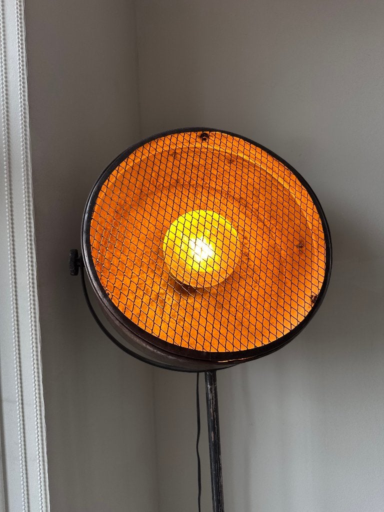 Industriele Lamp Zwart Roestig bruin stal, Ophalen, Industrieel modern, Zo goed als nieuw, Glas