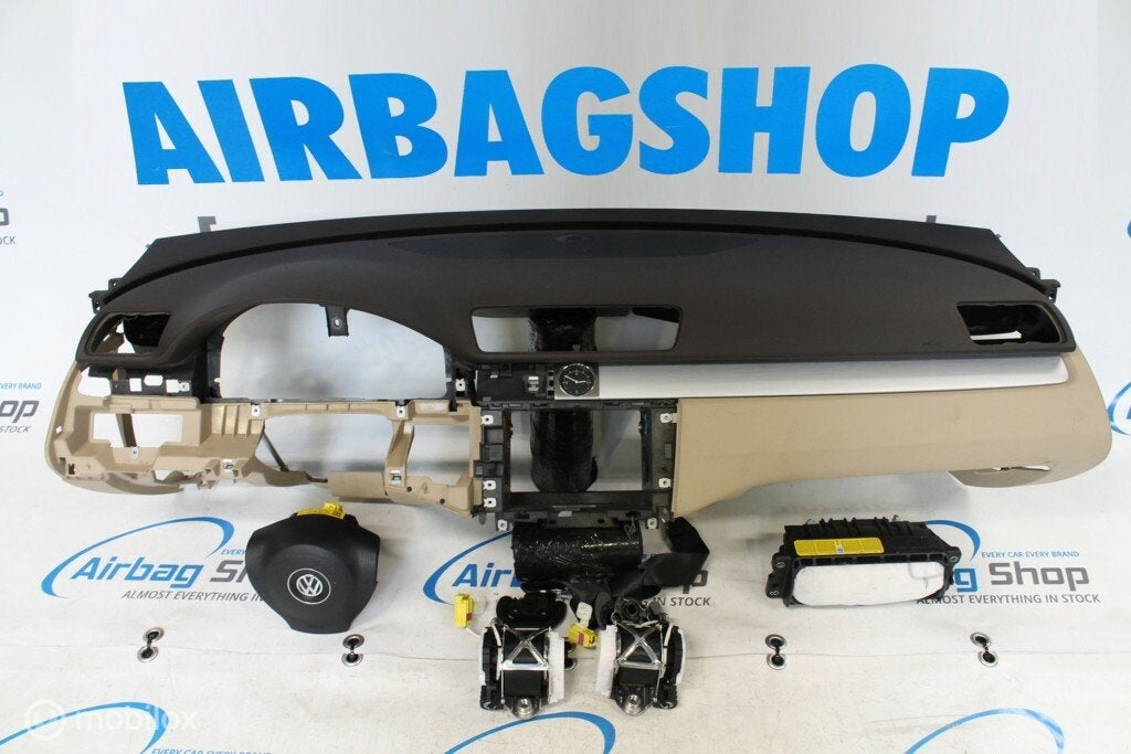 Airbag set - Dashboard beige Volkswagen Passat B7 (2010-2014, Gebruikt, Ophalen of Verzenden