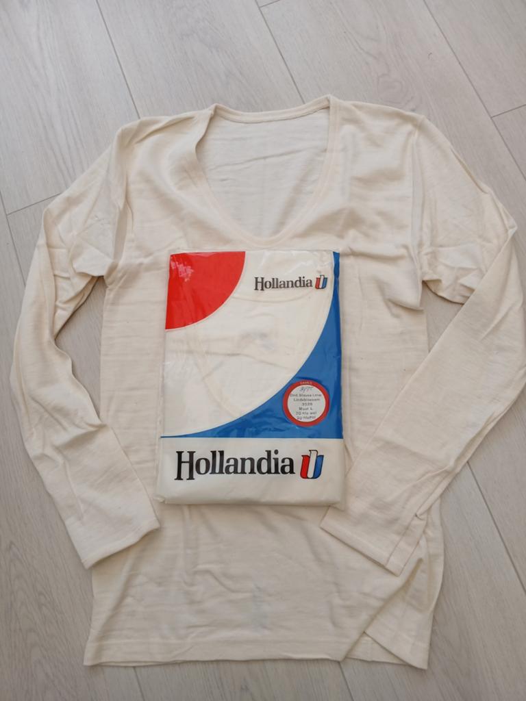 Hollandia Wit Thermo Onderhemd Lange Mouw - Wol/Polyester, Ophalen of Verzenden