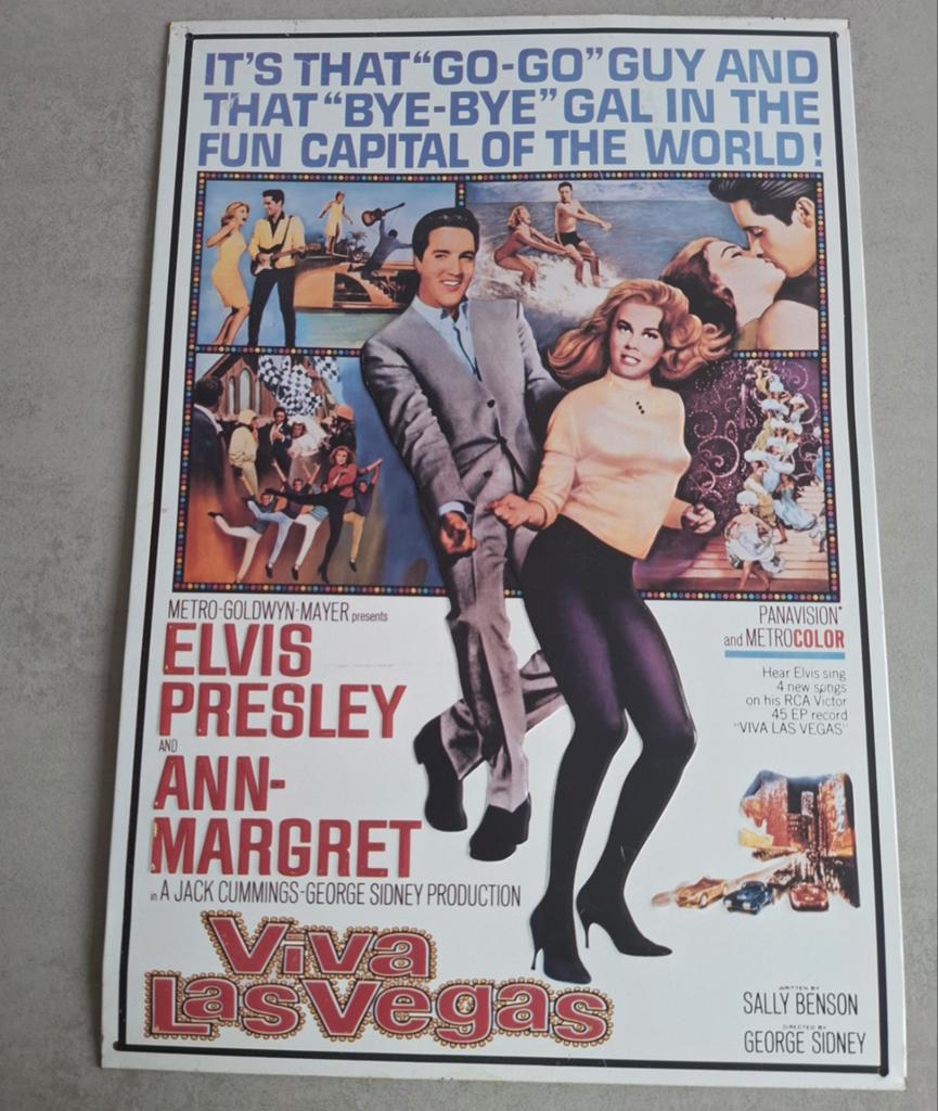 Bord Elvis Presley Viva Las Vegas, Ophalen of Verzenden