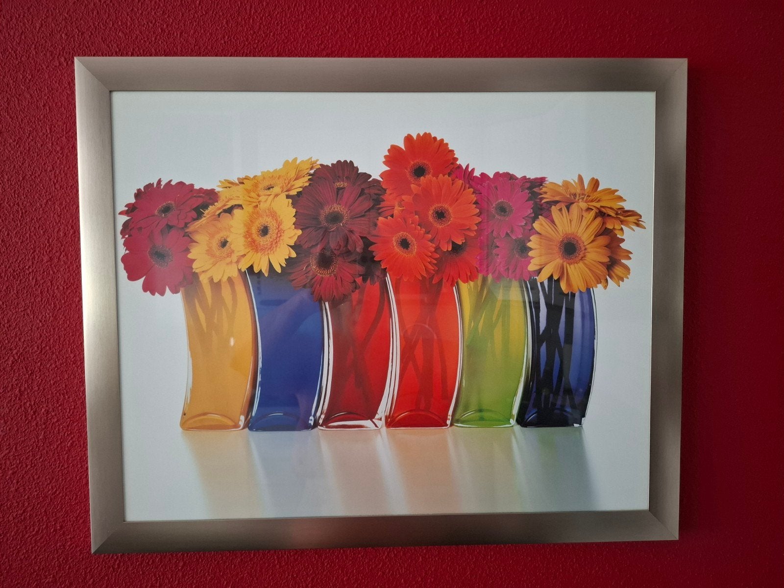 Aluminium lijst 55x45cm incl afbeelding, Huis en Inrichting, Woonaccessoires | Lijsten, Ophalen, 55 cm, Met ophangsysteem, Zilver
