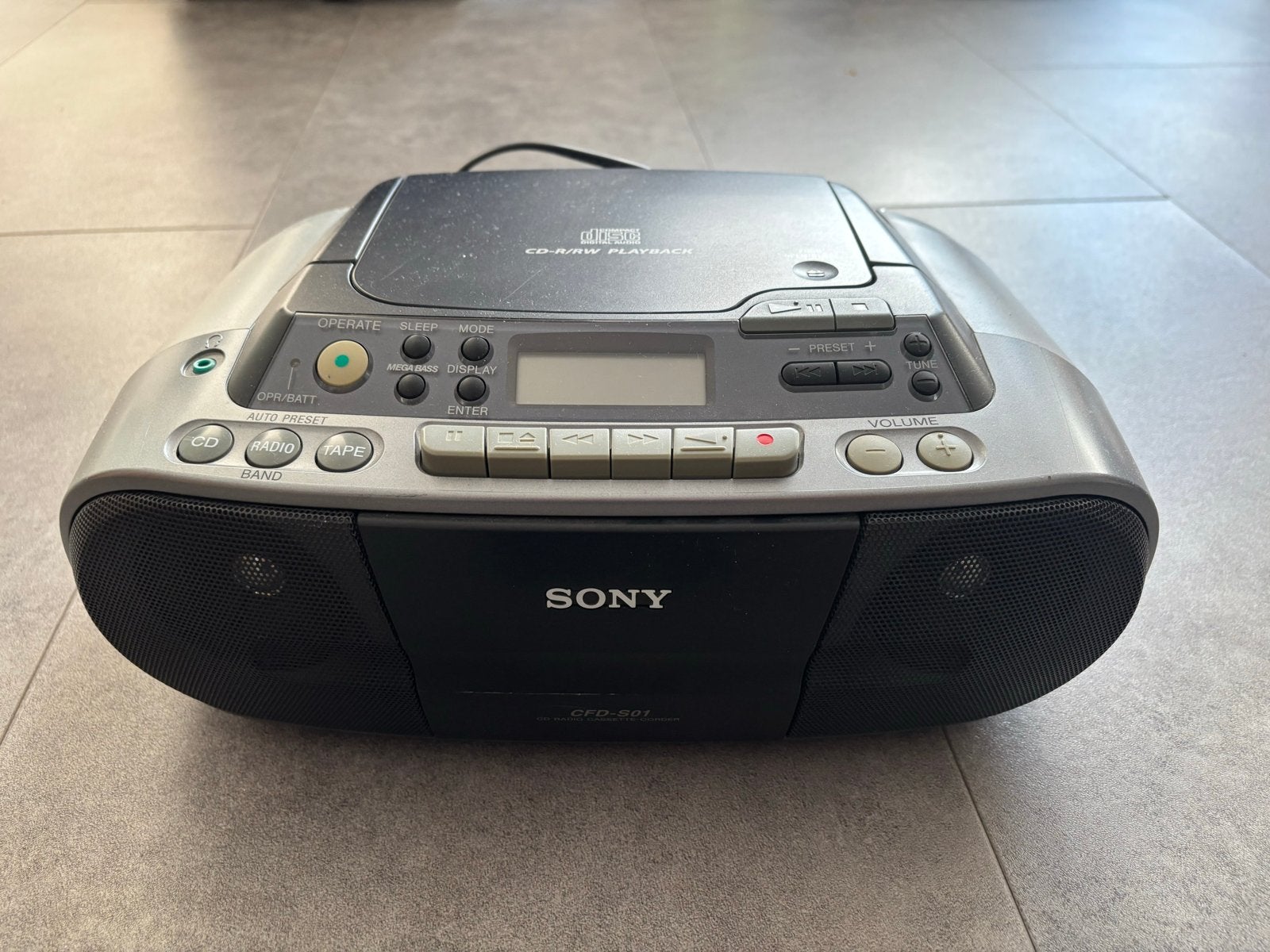Sony CFD-S01 CD Radio Cassetterecorder, Ophalen, Gebruikt, Radio, Met cd-speler
