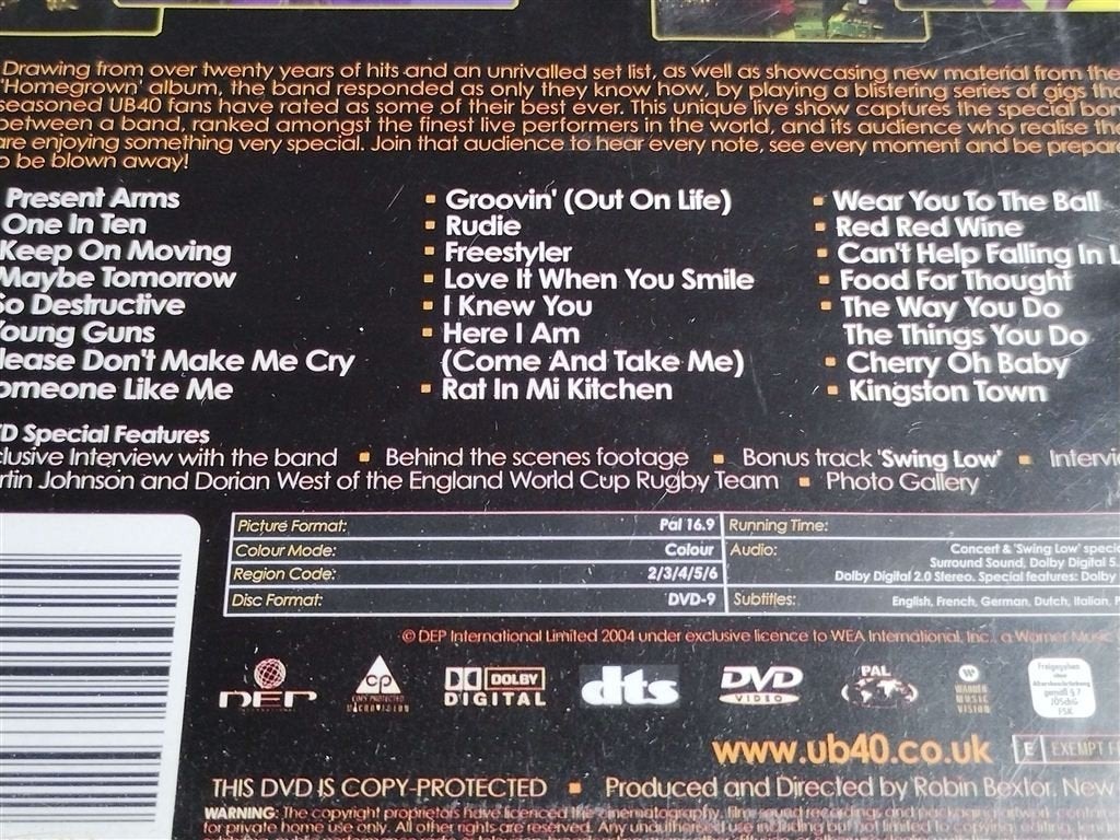 UB40 – Homegrown In Holland Live [DVD], Alle leeftijden, Ophalen of Verzenden, Zo goed als nieuw