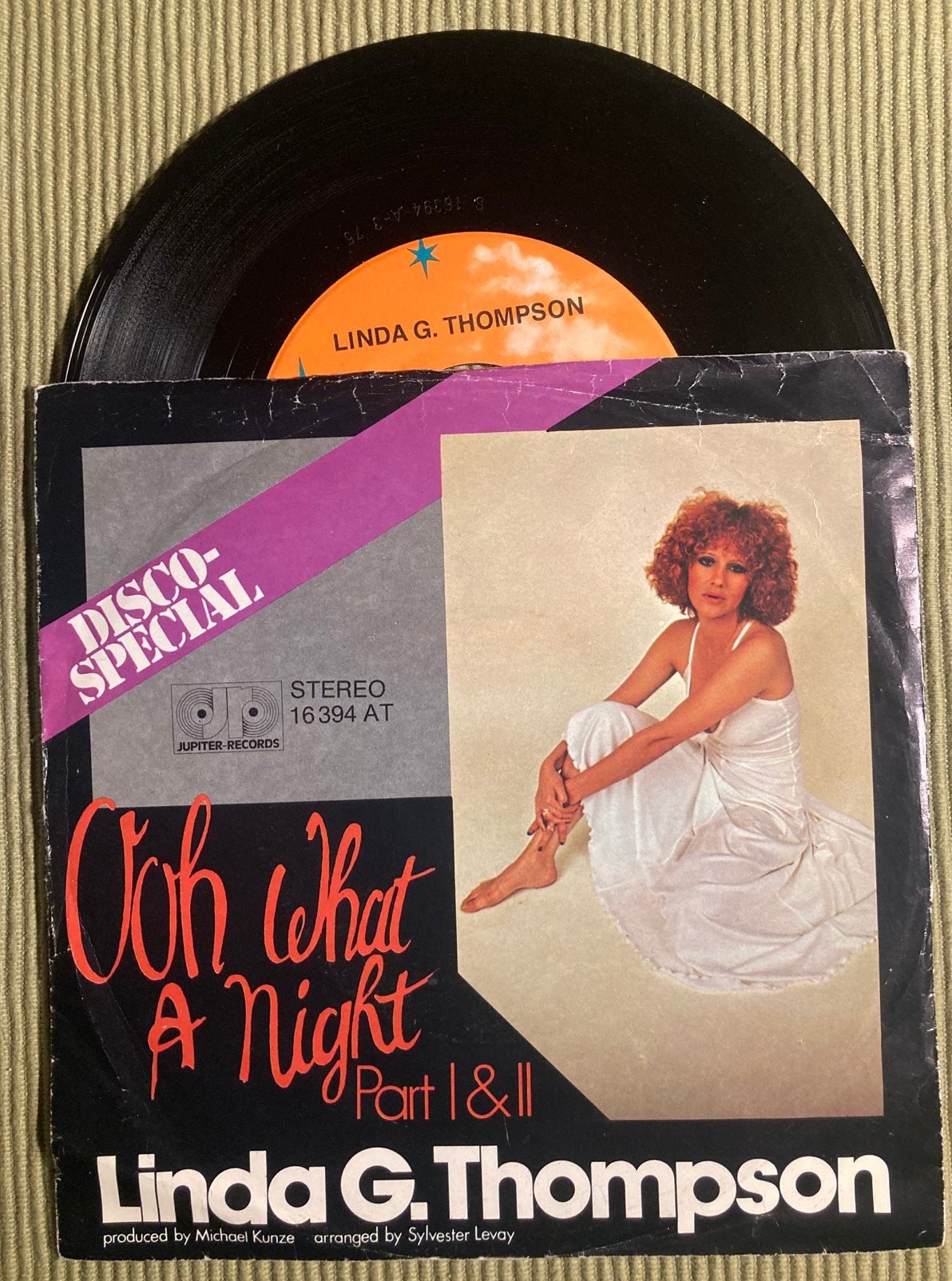 Vinyl single Linda G. Thompson -Ooh what a night part I & II, Gebruikt, 7 inch, Ophalen of Verzenden, Dance en House