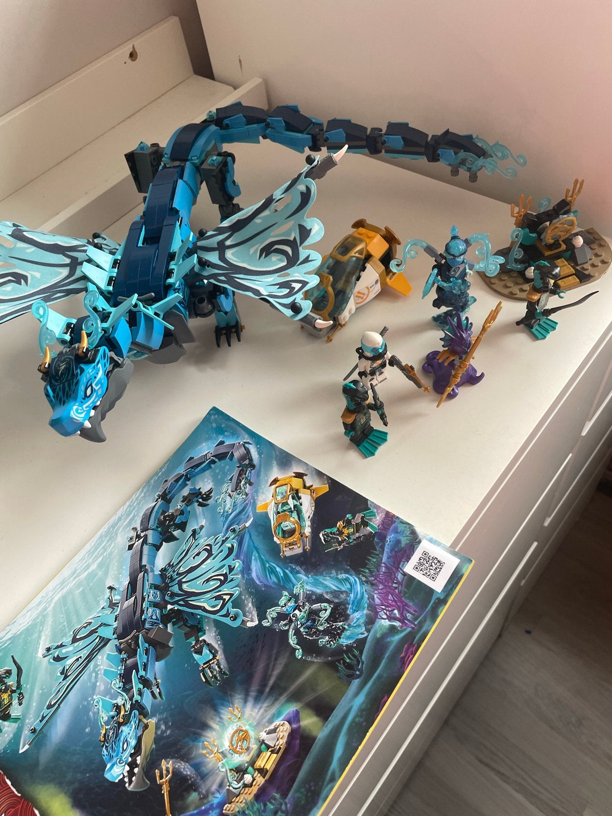 Lego Ninjago Waterdraak set 71754 - Compleet met boekje, Ophalen of Verzenden, Zo goed als nieuw, Lego