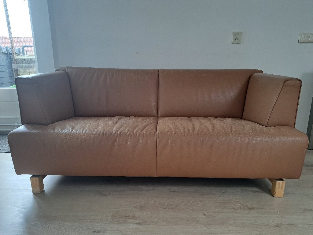 Leolux 2,5-zits bank bruin, Ophalen, Gebruikt, 150 tot 200 cm, Tweepersoons
