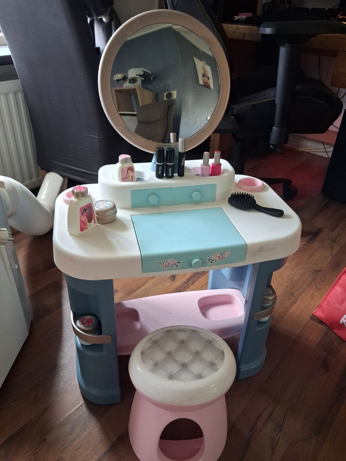 Smoby kaptafel met krukje en accessoires, Ophalen of Verzenden, Gebruikt, Meisje