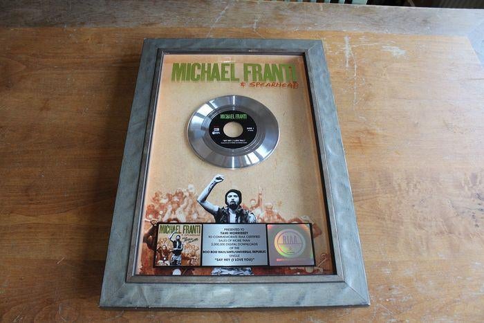 Michael Franti & Spearhead - Say Hey (I Love You)RIAA award, Ophalen of Verzenden, Gebruikt, Poster, Artwork of Schilderij