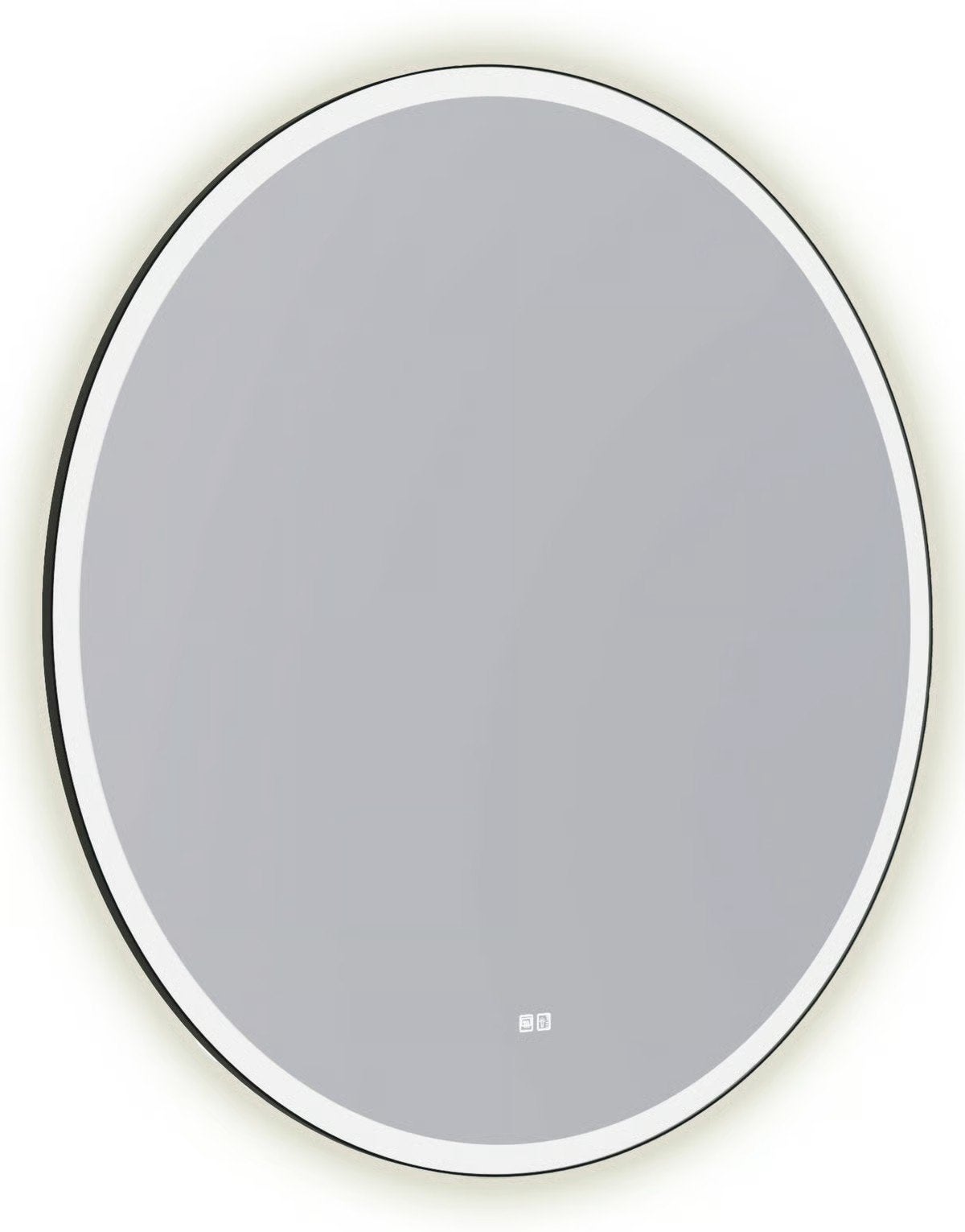 Ronde spiegel met zwart frame, ø 1000mm (defect), Ophalen, 100 tot 150 cm, Rond, Zo goed als nieuw